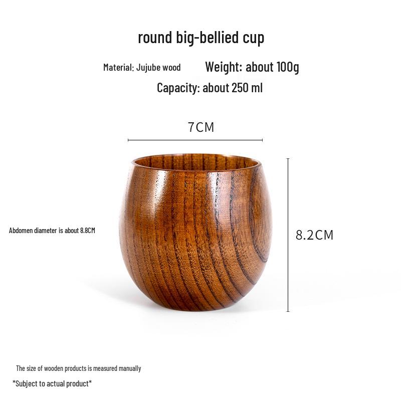Japanese High-Temperature Resistant Jujube Wood Tea Mug