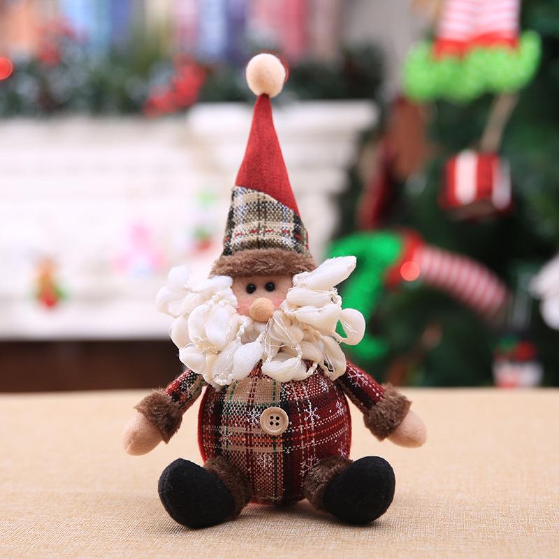 Cartoon Doll & Snowflake Plaid Christmas Tree Ornaments - Children's Holiday Gifts