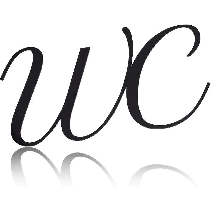 

CREATCABIN 2Pcs WC Door Sign Acrylic Toilet Sign with 30Pcs Double-sided Stickers Self Adhesive Letter Plaques Black for Bathroom Home Cafe Bar Pub