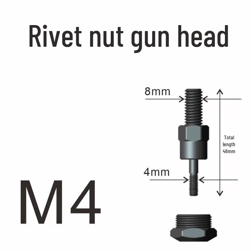 Manual Rivet Nut Gun with Double and Single Handle, Lever Gun Head with Screws M3-M12