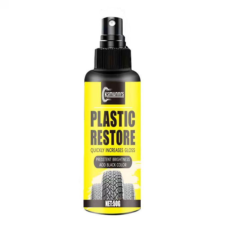 

Ksmumnrs Plastic Restore Spray: Quick Gloss Boost, Long-Lasting Shine, Preserve Brightness & Add Black Color for Car Tires/Plast