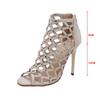 Fashion High Heels Sandals Women 2025 Summer Black Stiletto Modern Shoes Fashion Sexy Peep Toe Designer Sandals Banquet Party Shoes