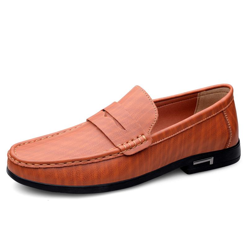 Fashion Man Casual Shoes Comfy Leather Men's Loafers Slip-On Mocasines Breathable Driving Shoes Handmade Leisure Walk Footwear