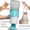 Pet Cat Litter Shovel Scoop with Waste Bags Portable Cat Litter Filter Clean Tool Toilet Garbage Picker Pet Cat Supplies