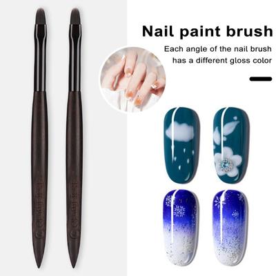 DIY ołówek do zdobienia paznokci z drewnianą rączką, nie rzucający miękkie włosie malowanie paznokci pióro do rysowania pędzel do manicure