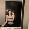 Contrasting stripes knitted neck sling vest women's summer backless v-neck inside and outside pure desire wind sleeveless top