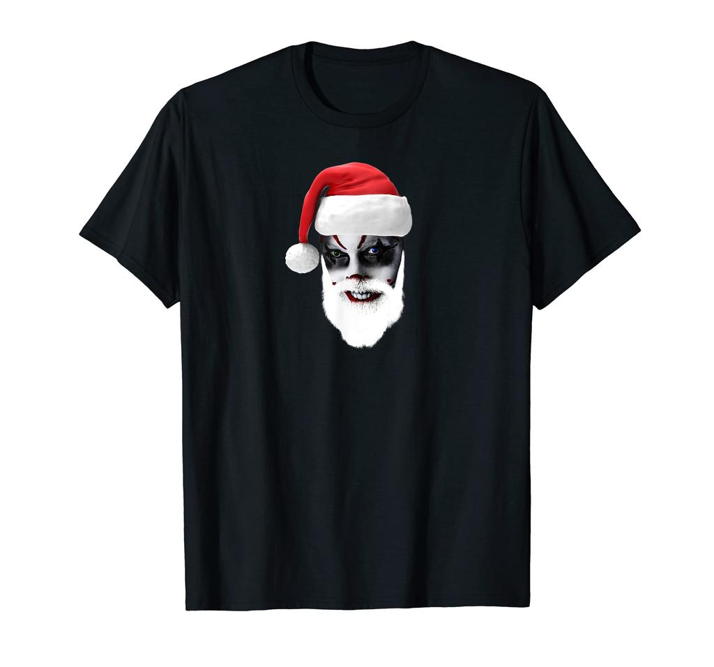 Clown Face Santa Hat Christmas Apparel Skeleton Gear T-Shirt
