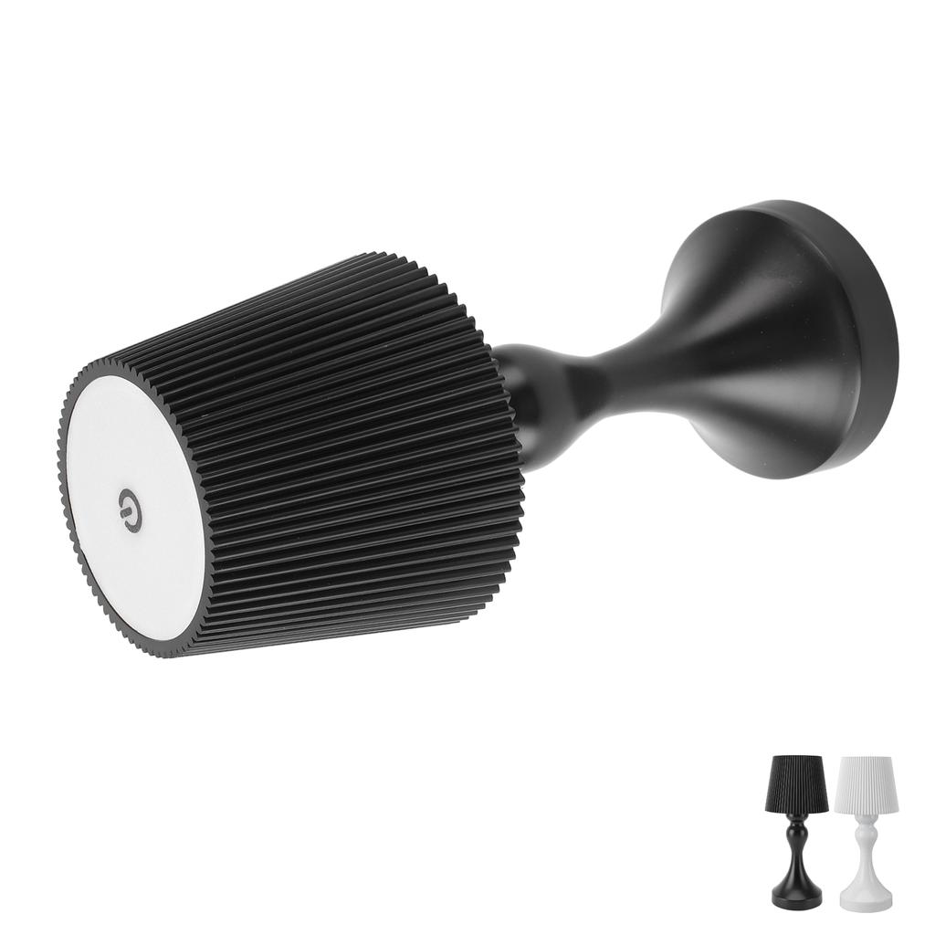 LED Cordless Table Lamp Iron Plastic Pleated Touch Control Stepless Dimmable USB Rechargeable Nights