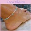 Minimalist Alloy Toe Chain With Handcrafted Turquoise Beads For Casual Summer Wear