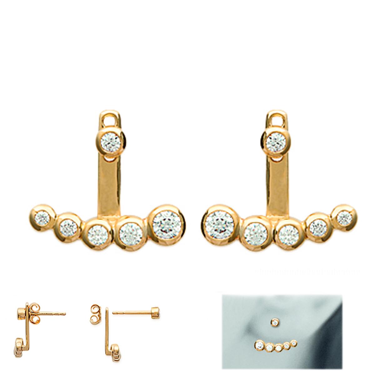 

Les Trésors De Lily [N3987] - Lobes d oreilles plaqué or Sissi blanc