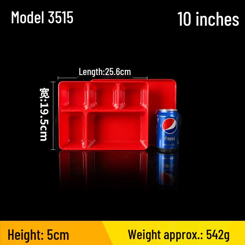 Commercial Melamine 5-Compartment Meal Tray