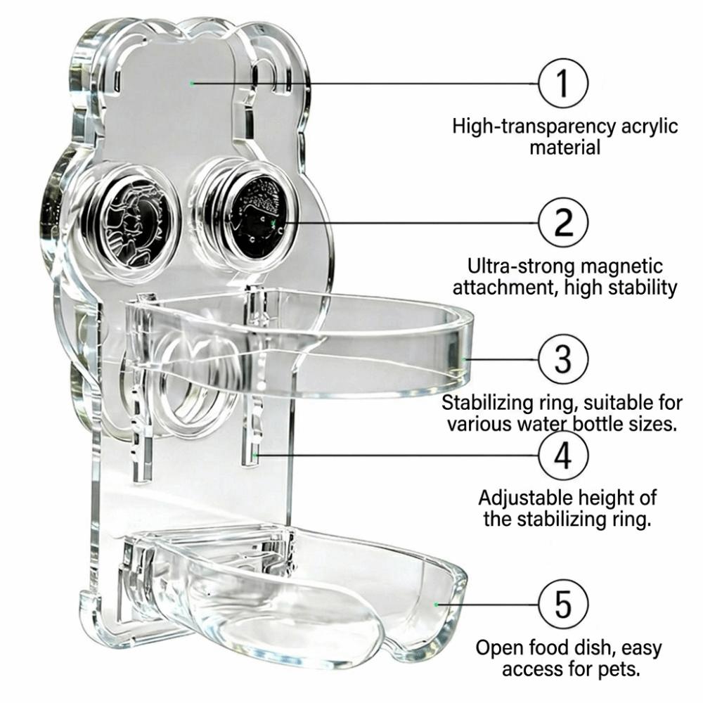 Adjustable Hamster Water Bottle Holder Transparent Drinking Bottle Holder Guinea Pig