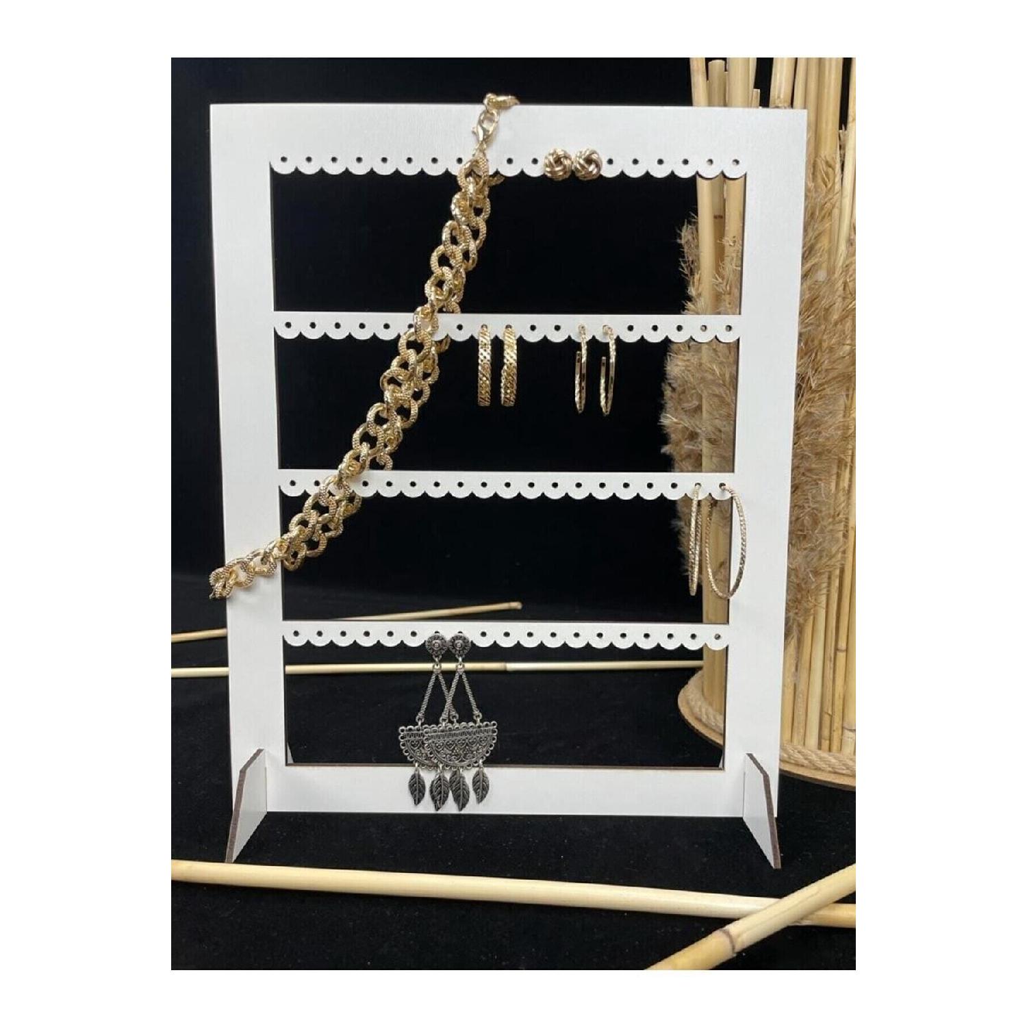 

Decorative Jewelry Earring Stand Rectangular Laser Cut, Mdf чорний