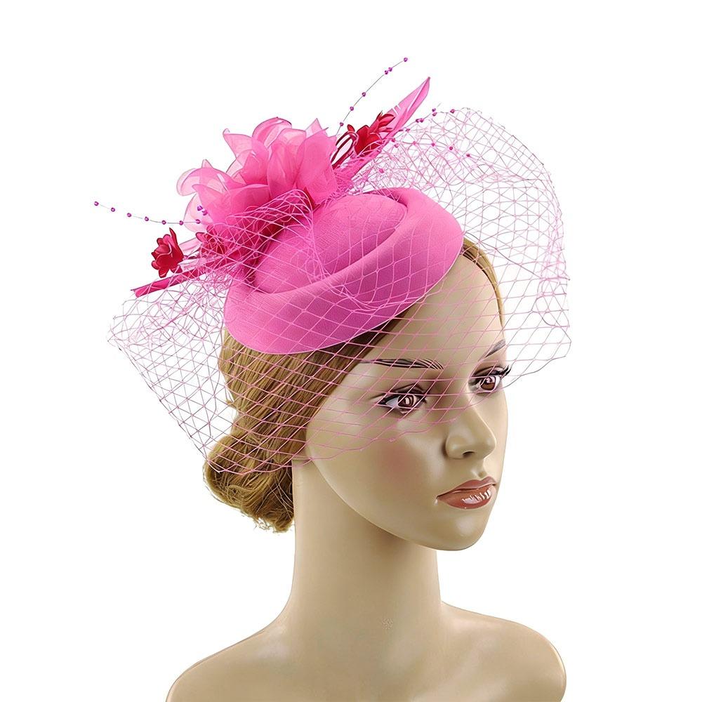 Veil Fascinator Caps Mesh Ribbons Headress Fashion Fascinator  Wedding