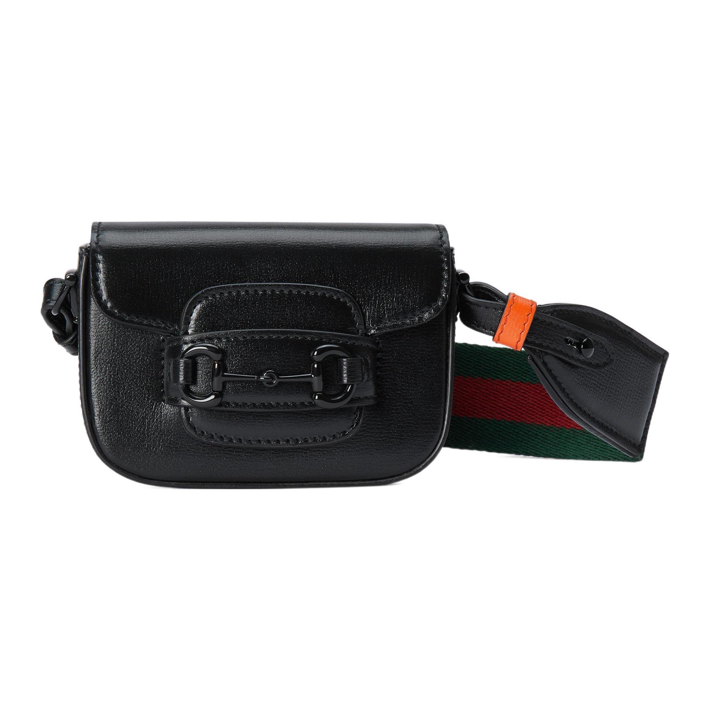

Gucci Horsebit 1955 Смугастий Web Ланцюжок Шкіряна Сумка на Плече Сумка через Плече Міні Жіночі сумки Чорний 726863-AABGW-1075 Gift Set(Basic Set+Box+Shopping Bag)