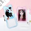 Creative Cat Ears Wave Card Holder Student Campus Card Tag Badge Bag Sliding Cover ABS ID Cover Protective Cover