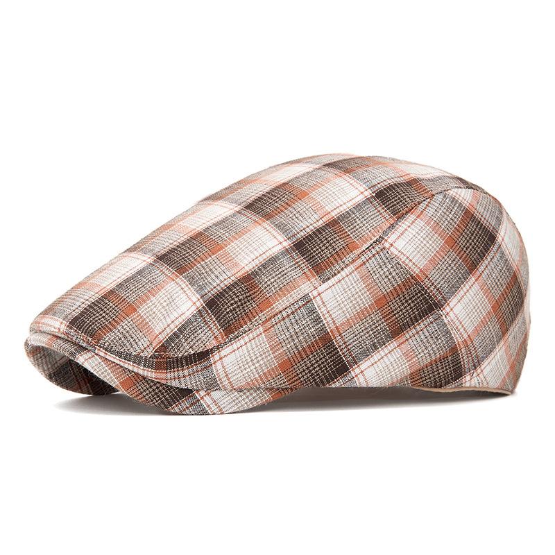 Plaid Beret Spring Summer Thin Men's Forward Hat Women's Newspaper Hat British Cap
