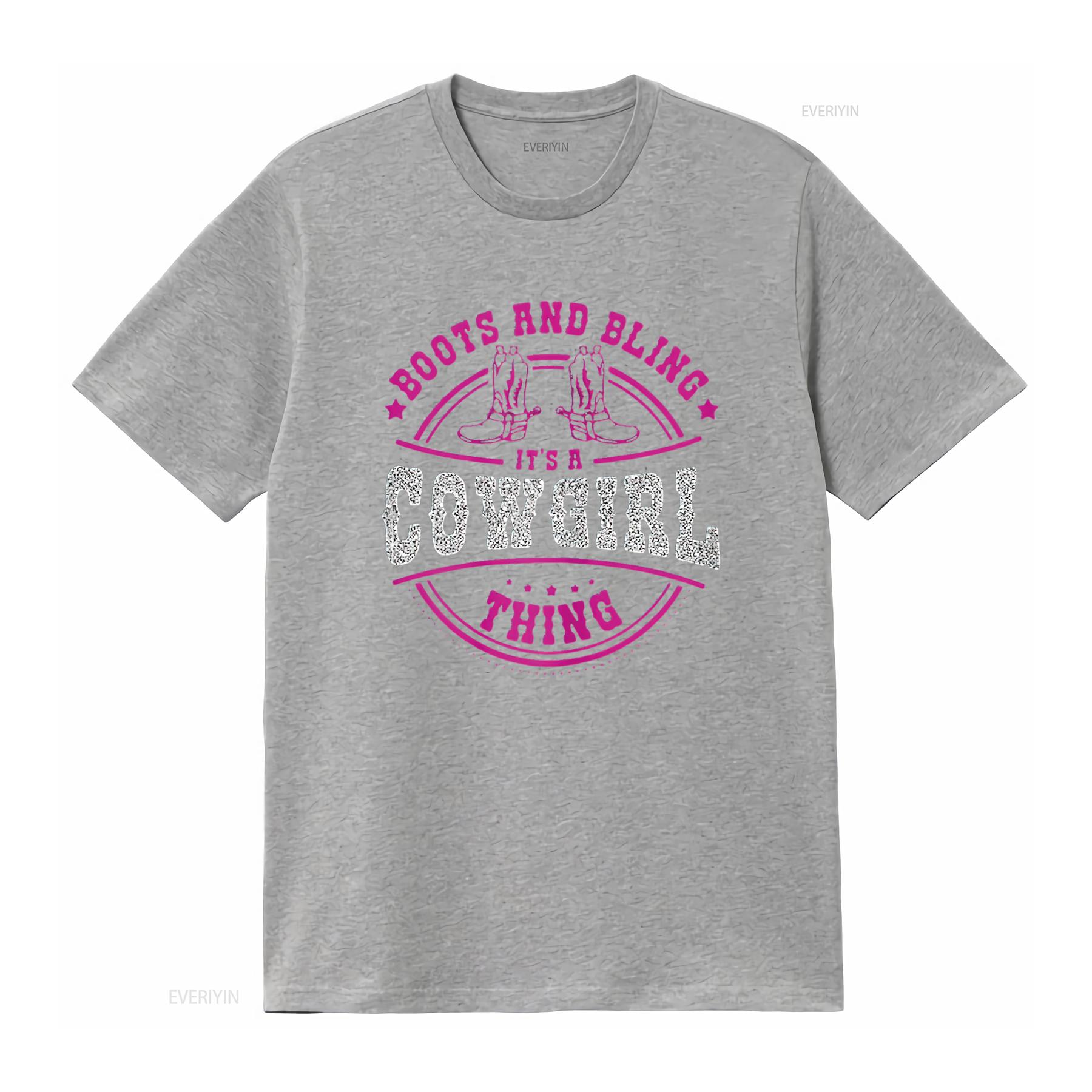 

Womens boots bling it s a cowgirl thing Western Unique T Shirt for Women Soft and Breathable Casual vintage Washed streetwear S