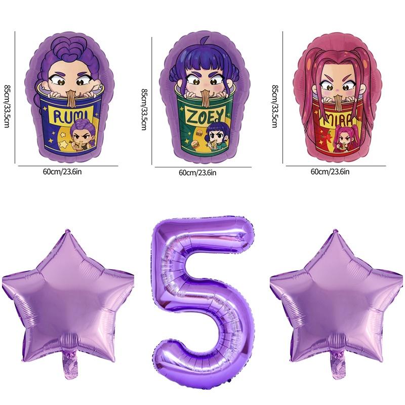 Kpop Demon Hunte Balony na imprezę Huntrix Balony na przyjęcie urodzinowe Akcesoria Dekoracja Anime Balony na imprezę tematyczną Zaopatrzenie