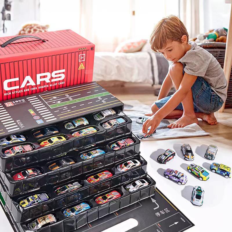 48 Mini Pull-Back Car Set for Kids - Gift Box of Inertia Toy Cars for Boys