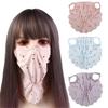 Flower Pattern Ice Silk Mask UV Protection Face Gini Mask Breathable Face Cover  Hiking