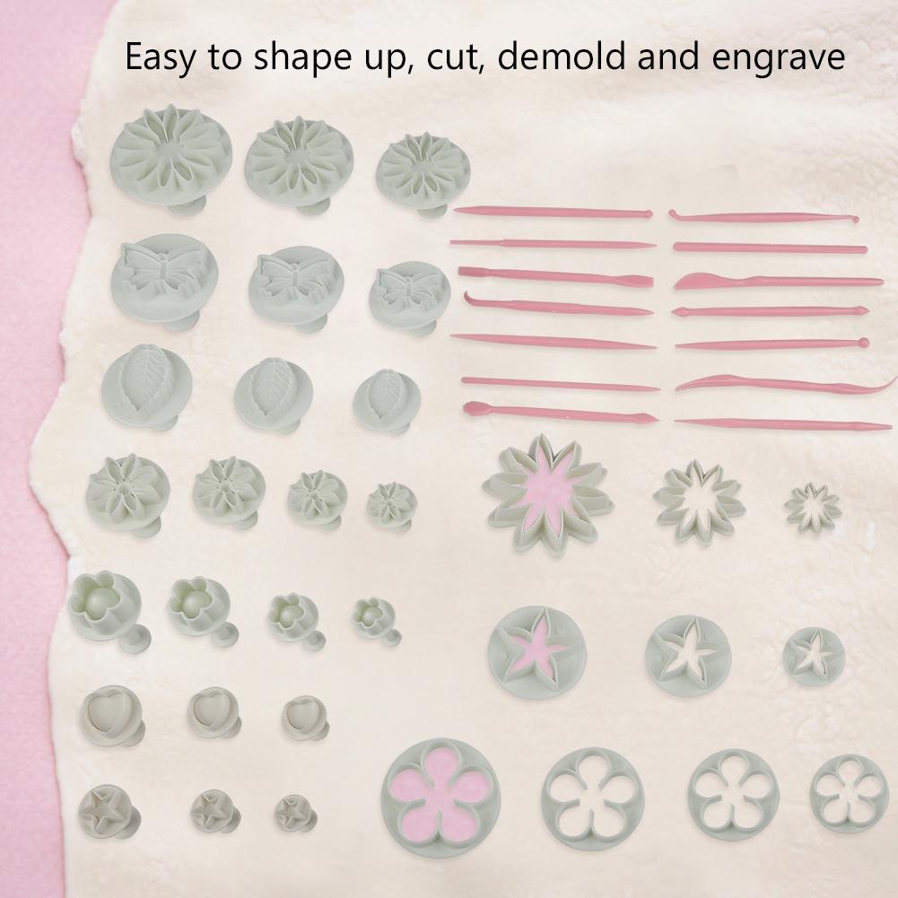 47pcs/set Fondant Cake Decoration Cutters   Cutter Molds   Pastry Baking Decor Tool