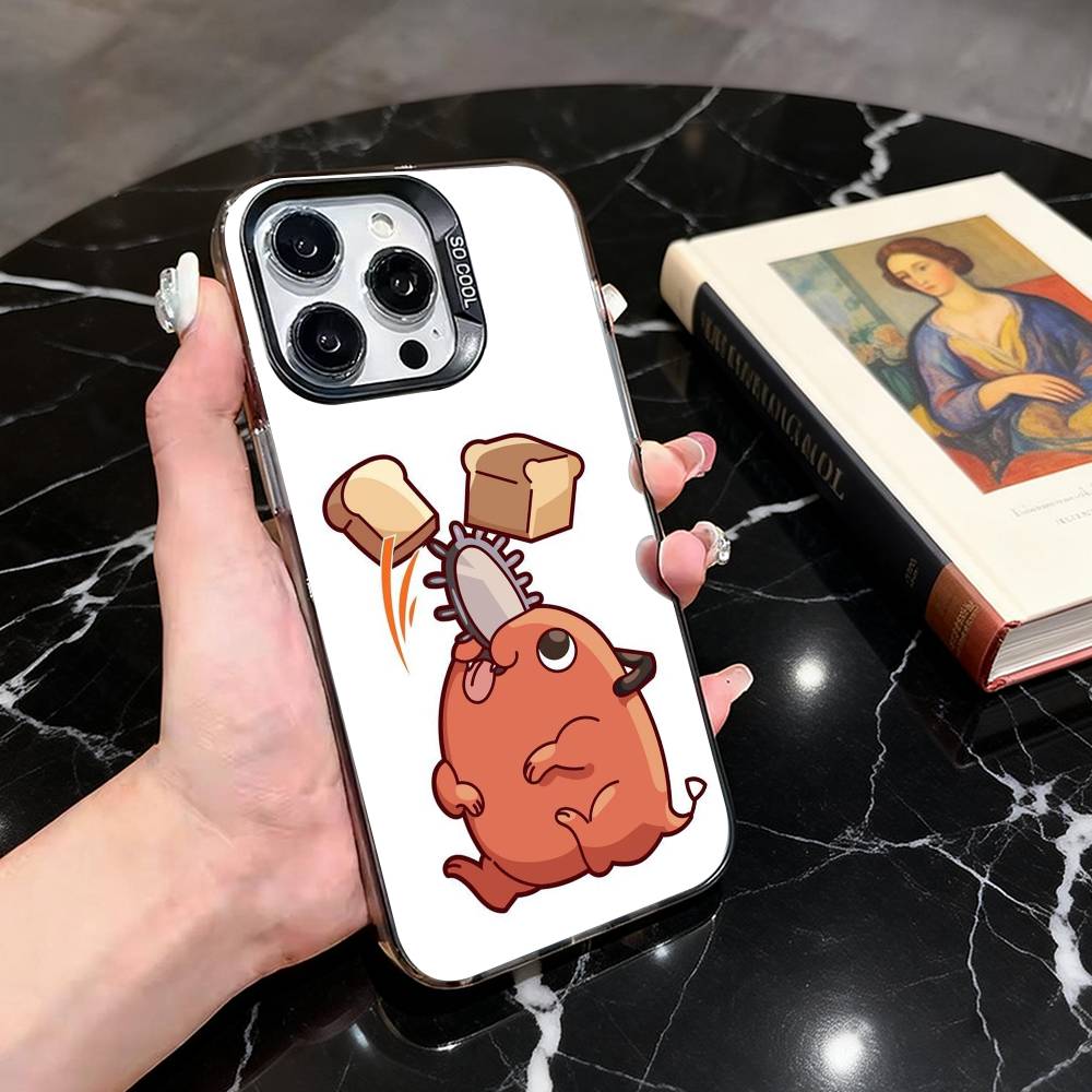 Cute P-Pochita-ES Phone Case For iPhone 17,16,15,14,13,12,11 Plus,Pro Max,XS,Colorful Silver Black Cover iPhone15plus