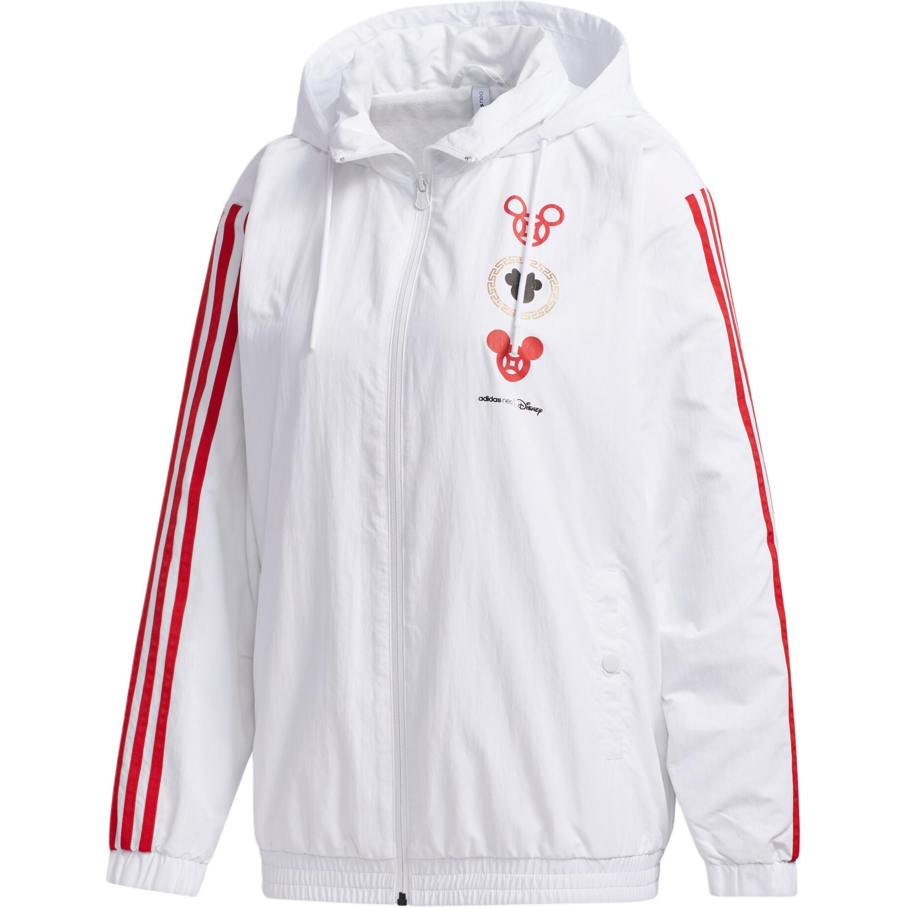 

Adidas Neo X Disney New Year Series спортивная куртка с капюшоном на флисовой подкладке женские куртки белые GE7785 S