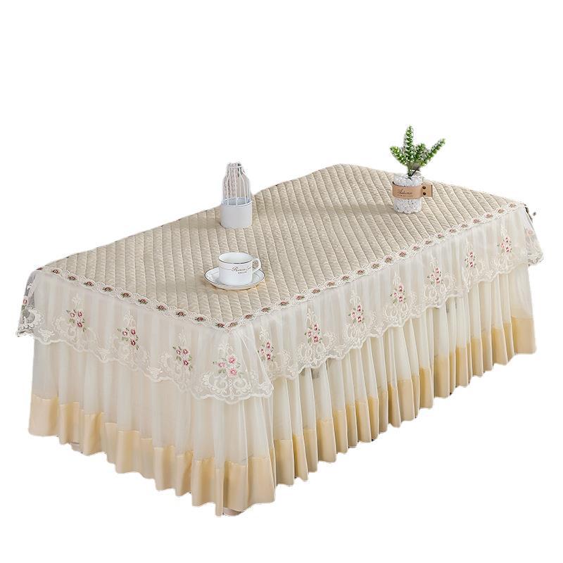 Modern Simple Household Tablecloth Processing Cotton And Linen Fabric Rectangular Peach Skin Velvet Table Cloth Coffee Table Cloth