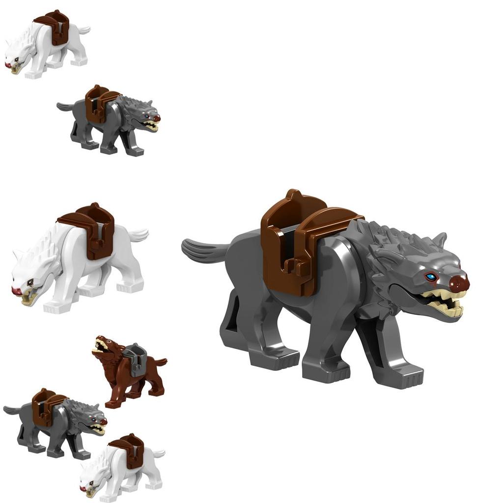 Small Particle Animal Series Building Blocks For Kids Tiger Polar Bear Dog Bear Elephant Deer Wolf Abs Plastic Material