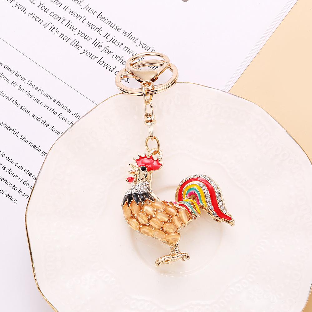Брелок-подвеска со стразами - Петух по знаку зодиака - Шарм «Золотые Благословения»