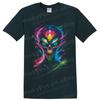 Neon Skull T Shirt Psychedelic Cosmic Skeleton Art Goth Festival Graphic Tee