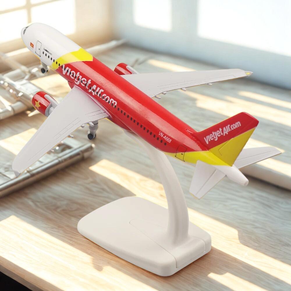 20cm VietJet Airlines Avión Airbus 320 Airways Modelo de Avión Avión de Metal Fundido a Presión Escala 1/400 Aviones Modelo de Avión Decoración