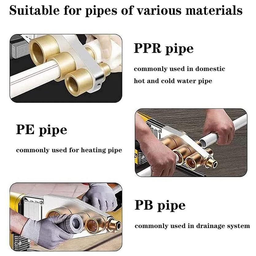 Mașină de sudat țevi 600/800/1000W Fier de lipit țevi Sudură plastic PB/PP/PE/PPR Încălzire țevi Topire la cald Unealtă electrică