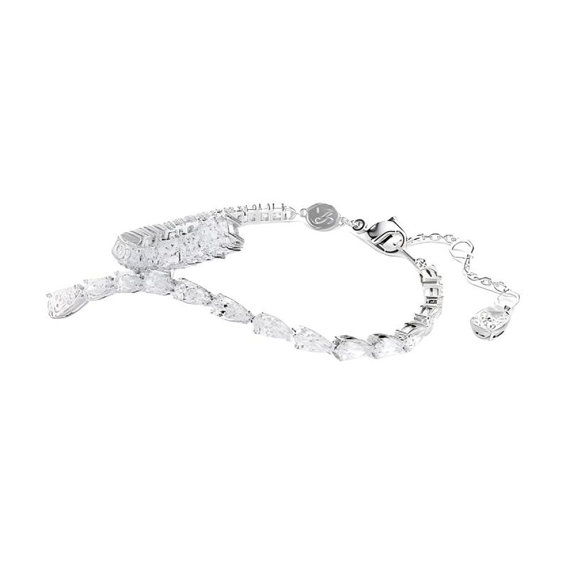 Swarovski Matrix Solid Color Crystal Inlaid Design Cubic Zirconia Bracelet Women's Silver 5693154
