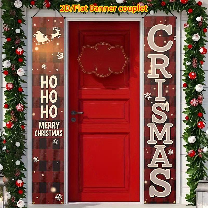 2D Flat, 2D Flat - 2D Flat Banner, 2pcs Christmas Couple Decoration, Multi-Purpose Entrance Garden Universal Holiday Decor, No Electricity Needed, 179