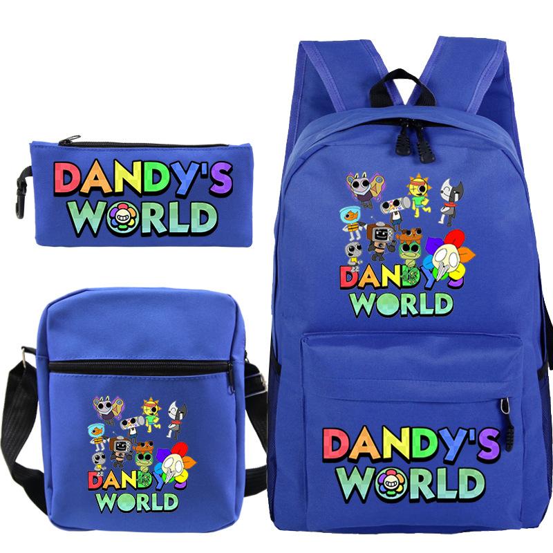 Neue Dandy-Welt Peripherie Druck Schultasche Student Lässige Federtasche Umhängetasche Dreiteiliges Set
