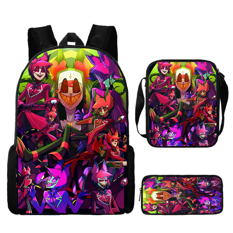 Hell Inn Hazbin Hotel Student School Bag High Value Leisure Oxford Ridge Relief Backpack