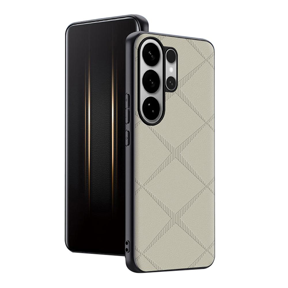 For Samsung Galaxy S24 Ultra Case X-Patterned TPU PU Leather PC Anti-Drop Phone Cover