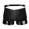 Mens PVC Zip Pouch Backless Briefs Wet Look Lingerie Trunks Shorts Gay Male Funny Open Back Jockstrap Open Butt Panties