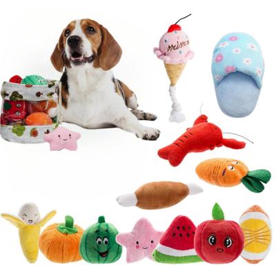 Dog Voice Toy, Plush Toy for Dogs, Filled Dog Toy with Squeaking Sound, 12 Pieces of Dog Toys