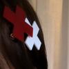 Harajuku Punk Gothic Trendy Diablo Red Cross Hair Clip Medical Creative Cool Spicy Girls Y2k Accessorie Cosplay Hair Pins