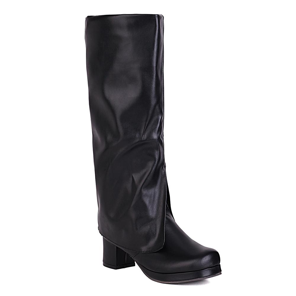 Square Toe Mid-Heel Turned-Over Edge Catwalk Fashion Boots Comfortable Artificial Leather Autumn Fashion Women Mid-Calf Boots