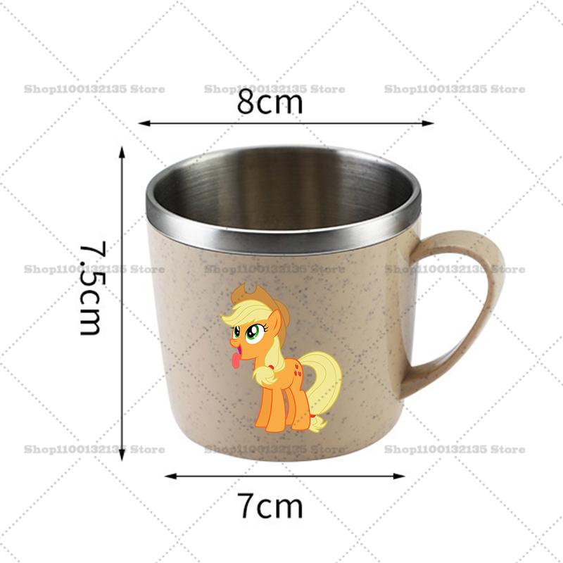 My Little Pony Water Bottle Kawaii Stainless Steel Cups Handle Coffee Milk Mug Tea Drink Home Office Gift Women for Kid Friendly Entertaining Fun Play