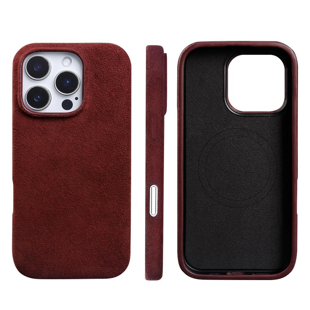 Magnetic Alcantara Suede Phone Case for iPhone 17 Pro Max Air 17 16 Pro 15 14 Plus 13 12  All-inclusive Wireless Charging Cover