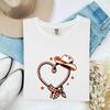 Braided Heart Shirt Cowgirl Outdoors Gift Women Sketch Tee Heart T-Shirt Rodeo Fan Drawing Graphic Country Cowboy Hat Tshirt