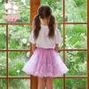 Fuluomi Girls' Bear Print Mesh Skirt Set