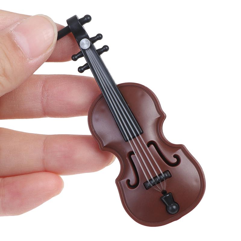 1/12 Dolls House Miniature Plastic Violin Music Instrument Model Accessories Toy