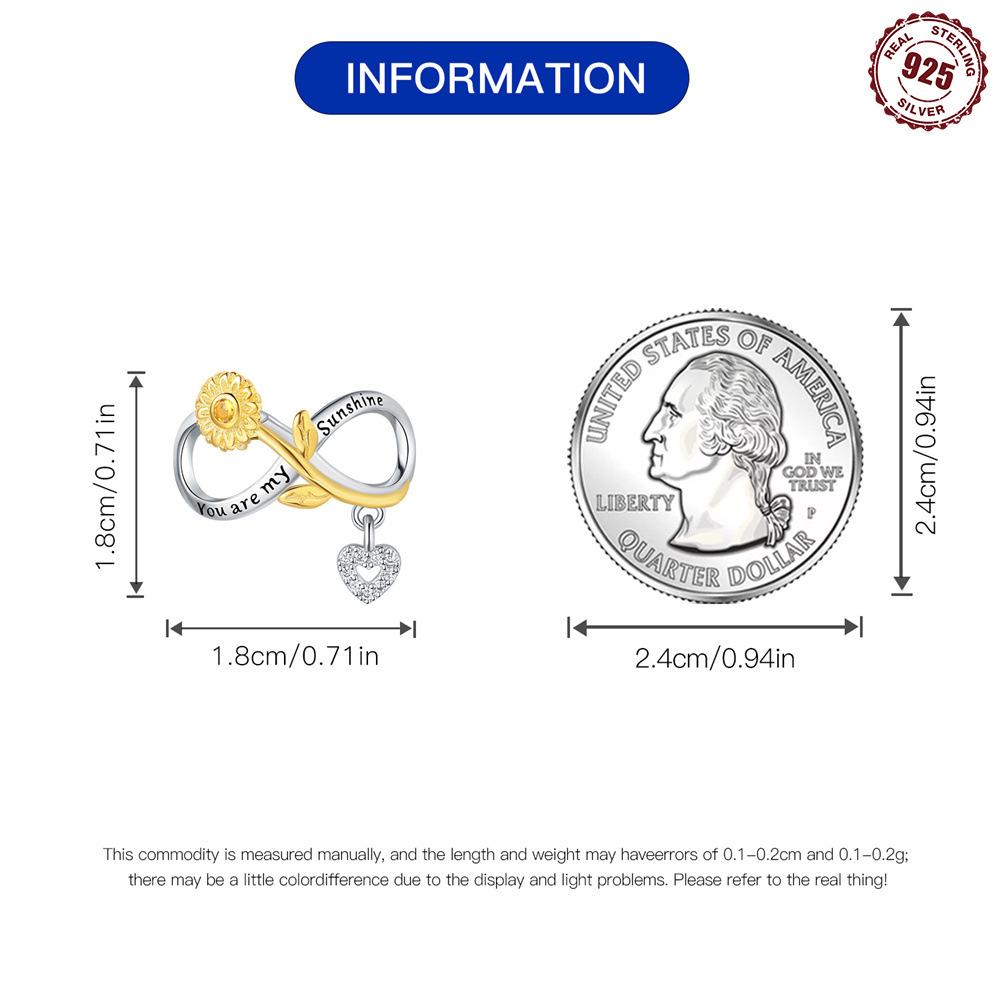 Pendant Diy Accessories 9 Sterling Silver Bracelet Necklace Jewelry Handmade Personalized Sunflower Love Beaded Jewelry