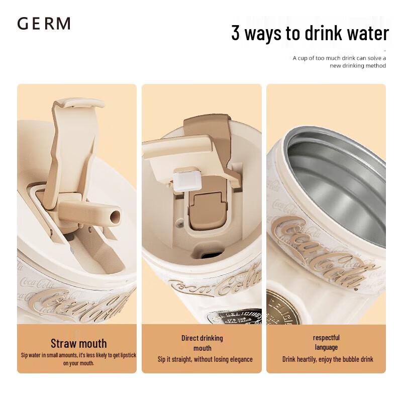 Gemi Coke Badge 500ml Insulated Straw Cup